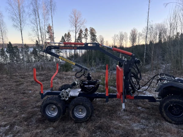 Griplastarvagn-skogsvagn 1500 kg underlätta transport och hantering av timmer och virke