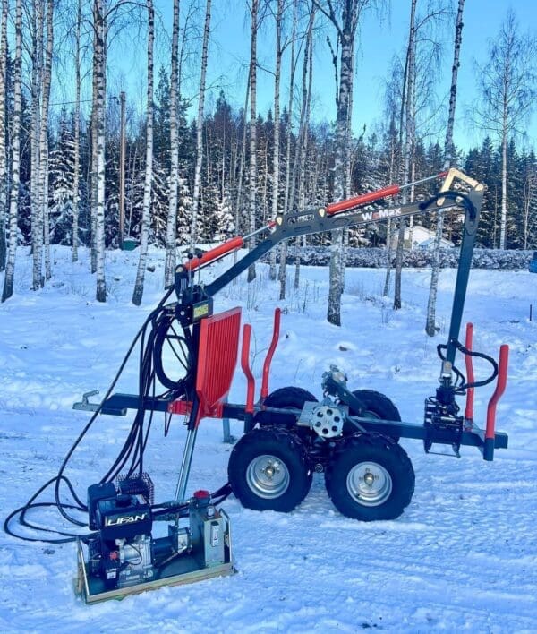 Griplastarvagn för ATV, hämta enkelt ditt timmer i skogen med egen griplastarvagn