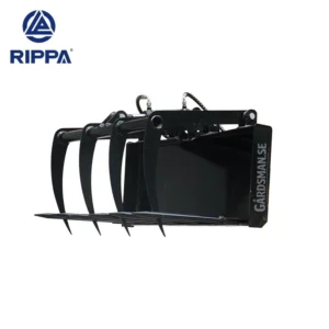 Hydraulisk grip till skid steer för hantering av stockar och material