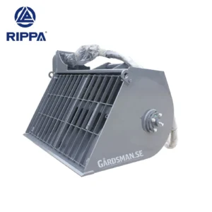 Sorteringsskopa med roterande trumma för skid steer